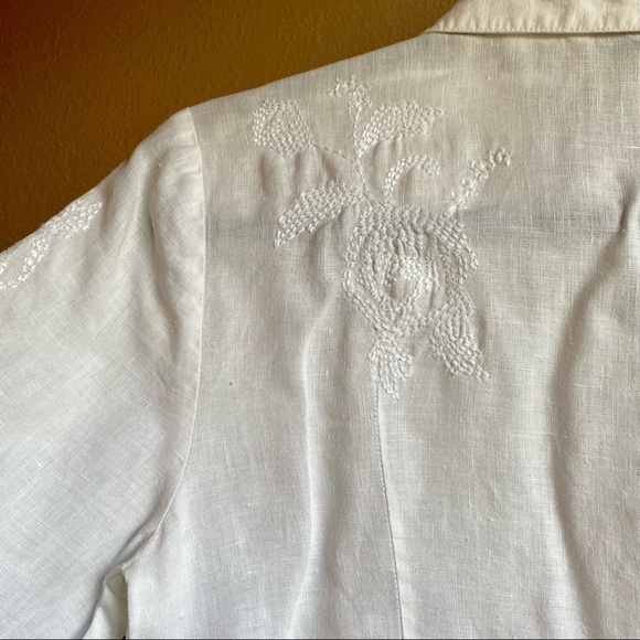 Richard Malcolm Shirt Women’s Size Small White Irish Linen button up Shirt - Picture 7 of 12